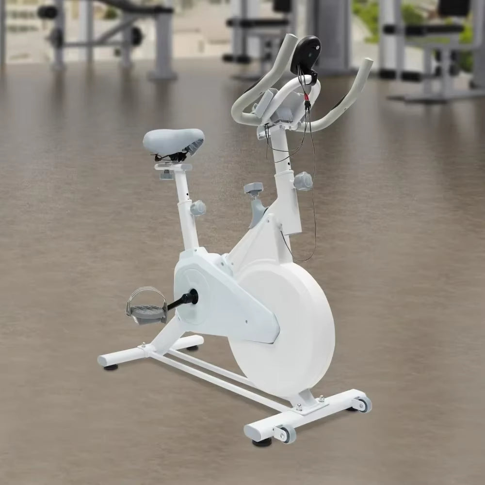 Indoor Cycling Stationary Workout Exercise Bike for Home Training with Monitor Phone&Tablet Holder Adjustable Resistance System
