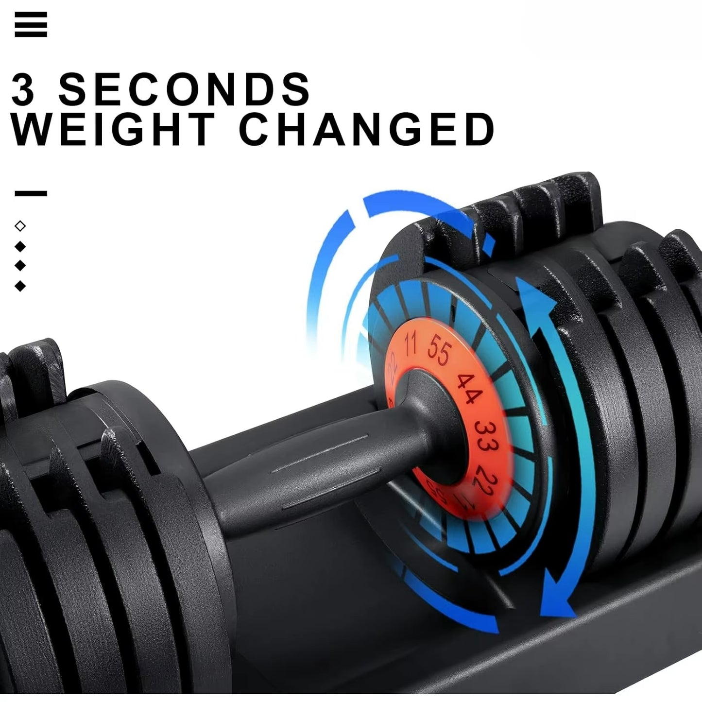 25/55 Lbs Dumbbell Set, Anti-Slip Fast Adjust Turning Handle, Adjustable for Men and Women, Pair for Home Gym Exercise