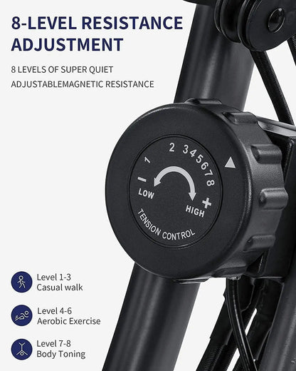 Exercise Bike Folding Magnetic Upright Stationary Bike with Pulse Sensor LCD Monitor Indoor Cycling Bike Stationary Bike