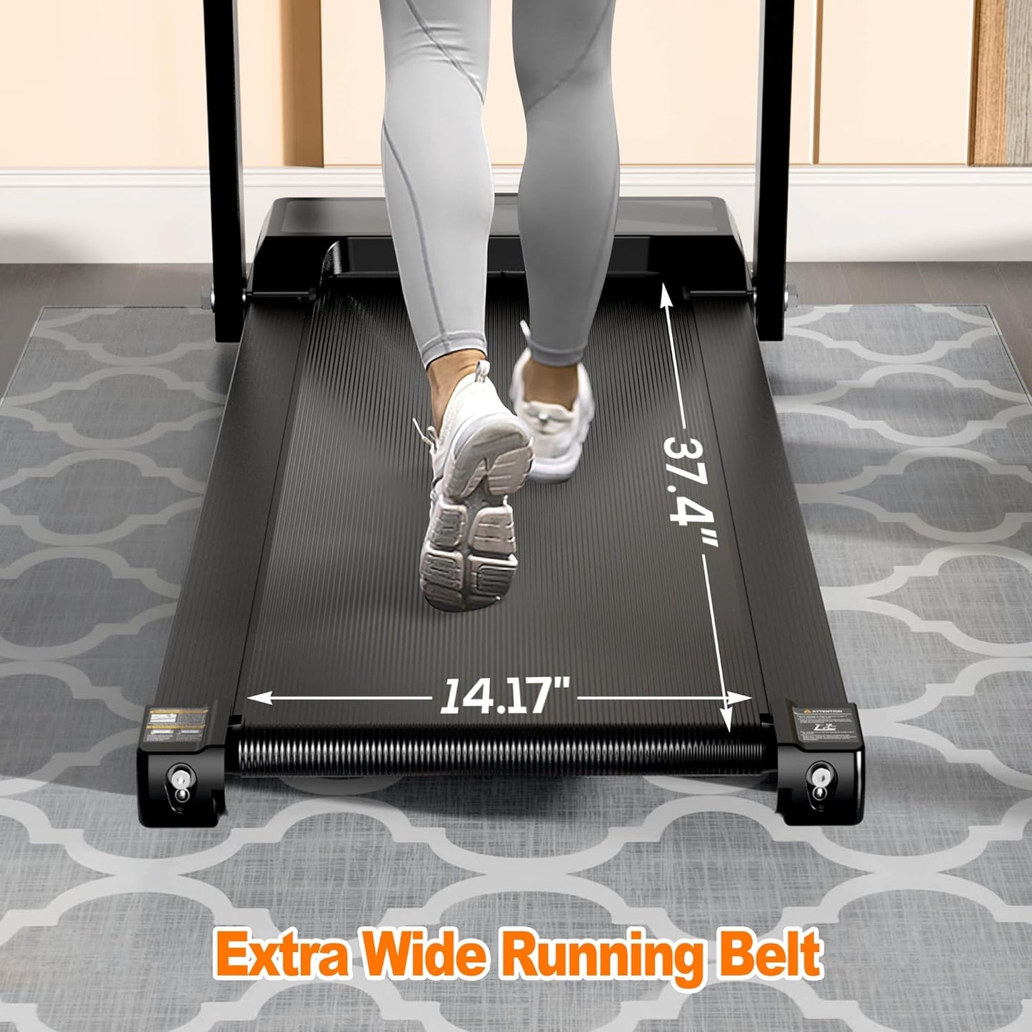 Folding Treadmill with 2.5HP Motor, APP Control, LED Display, Compact Walking/Running Machine with Phone Holder & Safety Key, 300 Lbs Capacity for Home Workout