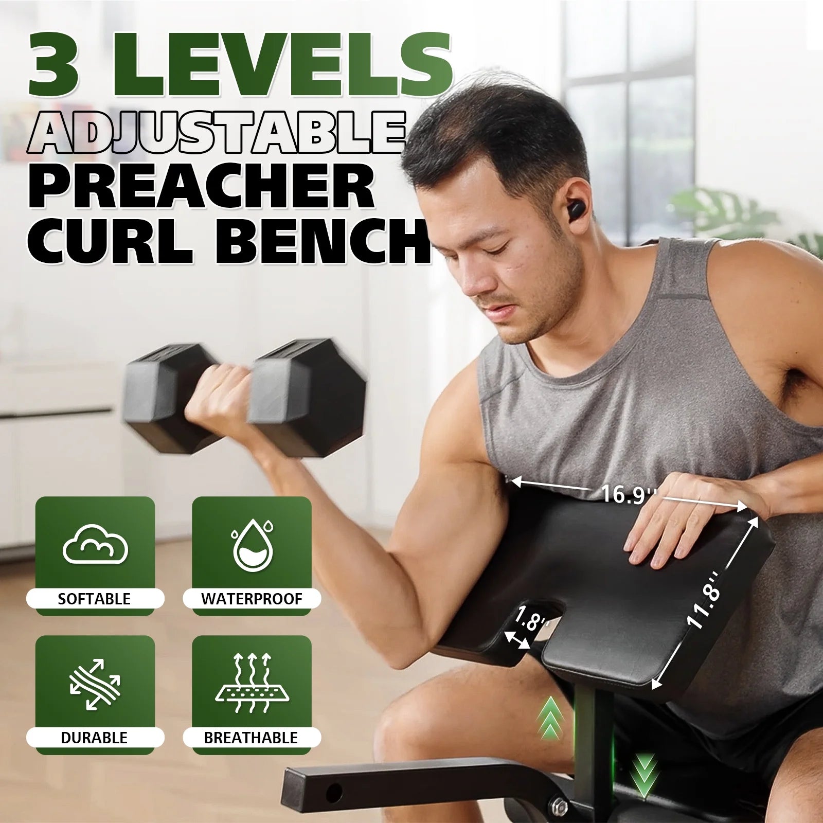 Adjustable Weight Bench Set, 800LBS 6 in 1 Full Body Workout Weight Bench with Leg Extension , Multi-Function Strength Training Bench Press Set for Home Gym