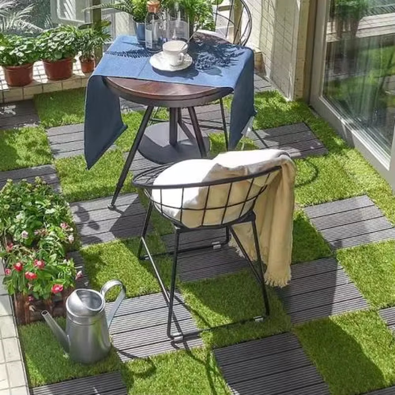 36 Interlocking Artificial Turf, Suitable for Courtyard, Backyard, and Artificial Turf Flooring, 12X12 Inches, Green