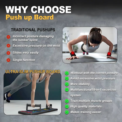 Foldable Push up Board for Home Gym, Full Body Workout Equipment for Core & Chest Strength Training