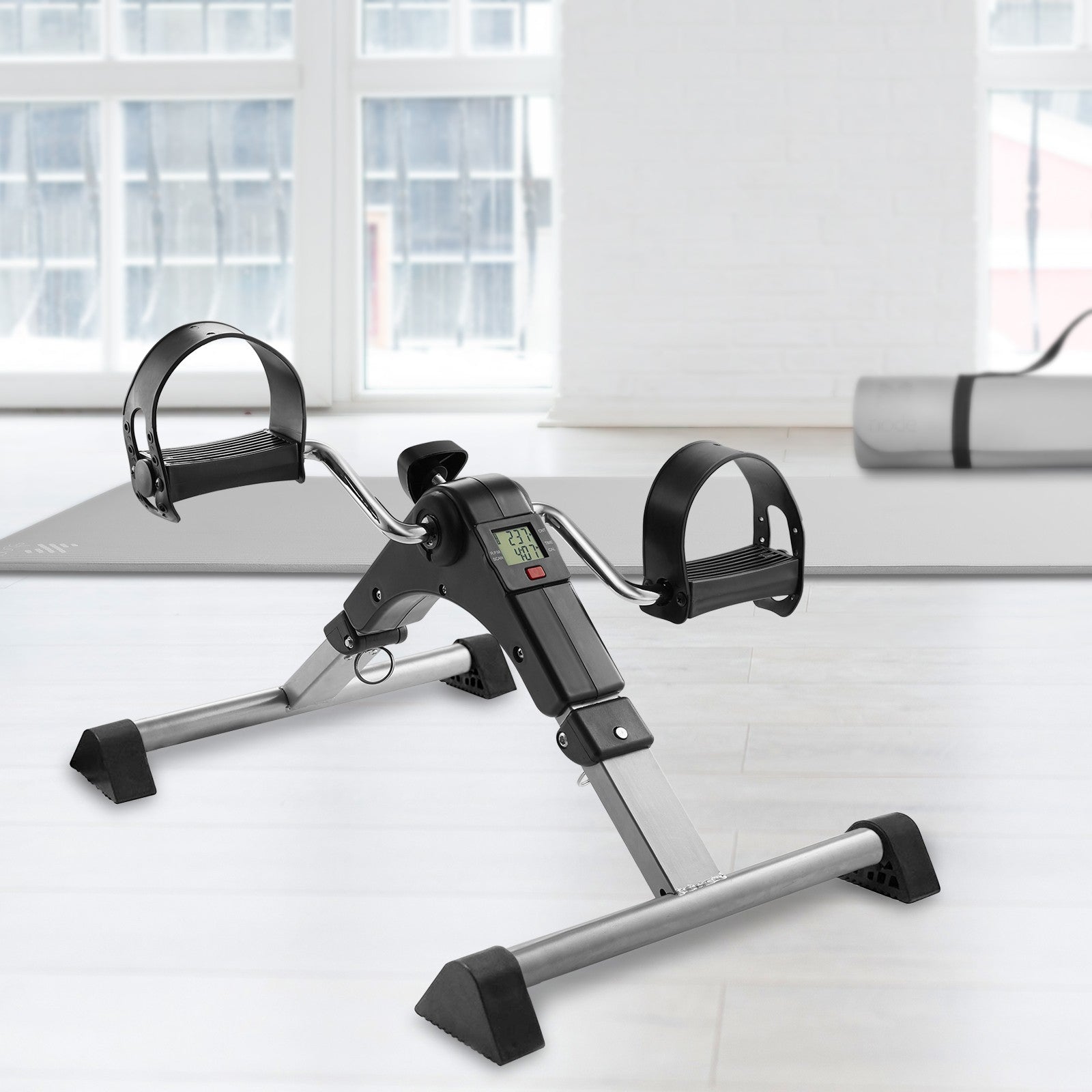 Foldable under Desk Stationary Exercise Bike - Arm Leg Foot Pedal Exerciser