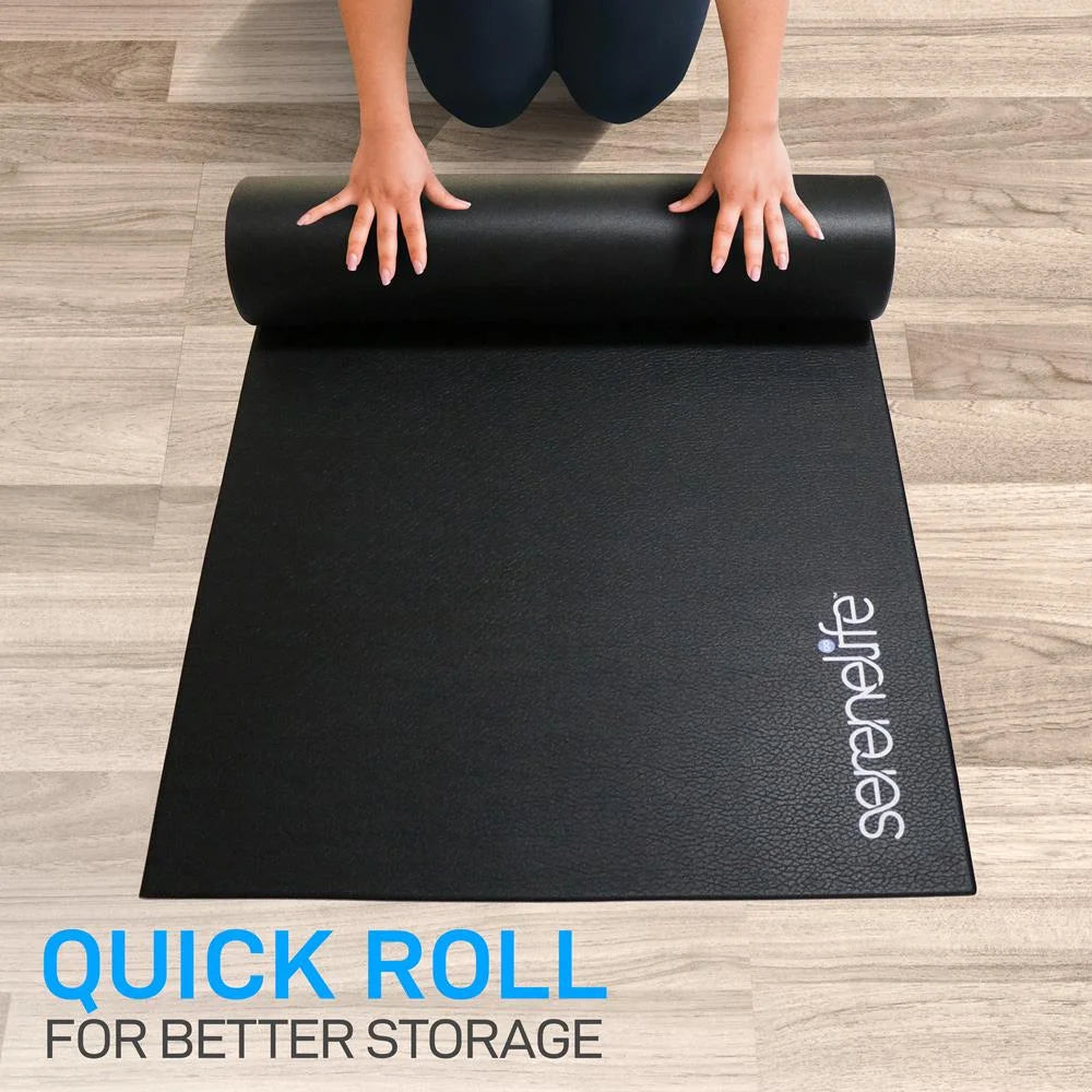 Premium Portable Fitness Exercise Mat - 36" X 72" Non-Slip Gym Training Equipment Floor Protection - Yoga, Workout, Jump Rope - for Bigger Treadmill, Elliptical, Bike, Bench, Power Rack