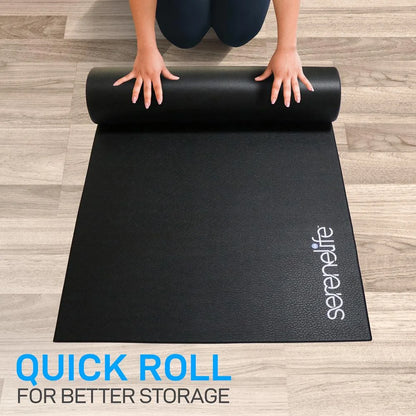 Premium Portable Fitness Exercise Mat - 36" X 72" Non-Slip Gym Training Equipment Floor Protection - Yoga, Workout, Jump Rope - for Bigger Treadmill, Elliptical, Bike, Bench, Power Rack