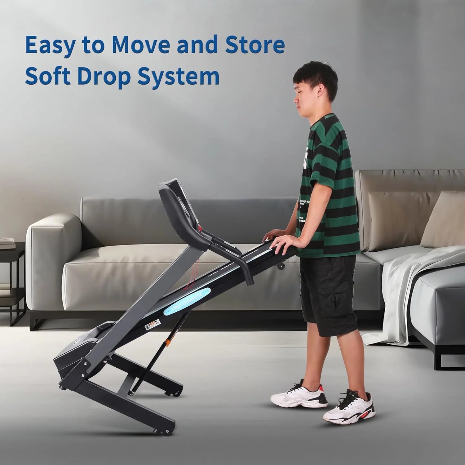 Treadmill with Auto Incline Folding Treadmill 12Level Incline 2.5 Horse Power 15 Preset for Home Use 8.5 Mph Range