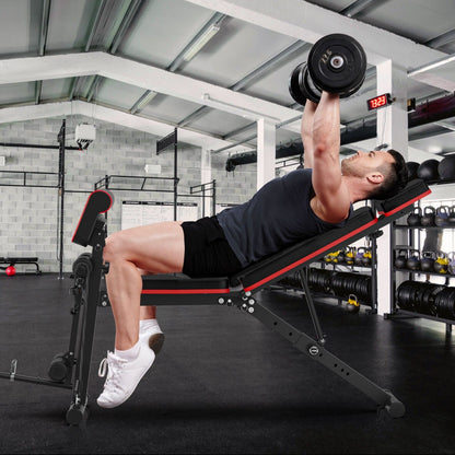Weight Bench Adjustable Foldable Strength Training Full Body Workout Incline Gym