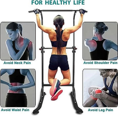 Exercise Equipment Sport Power Tower Workout Dip Station Pull up Bar, Height Adjustable Multi-Function Dip Stand for Home Gym Strength Training Fitness Equipment,Home Gym Equipment